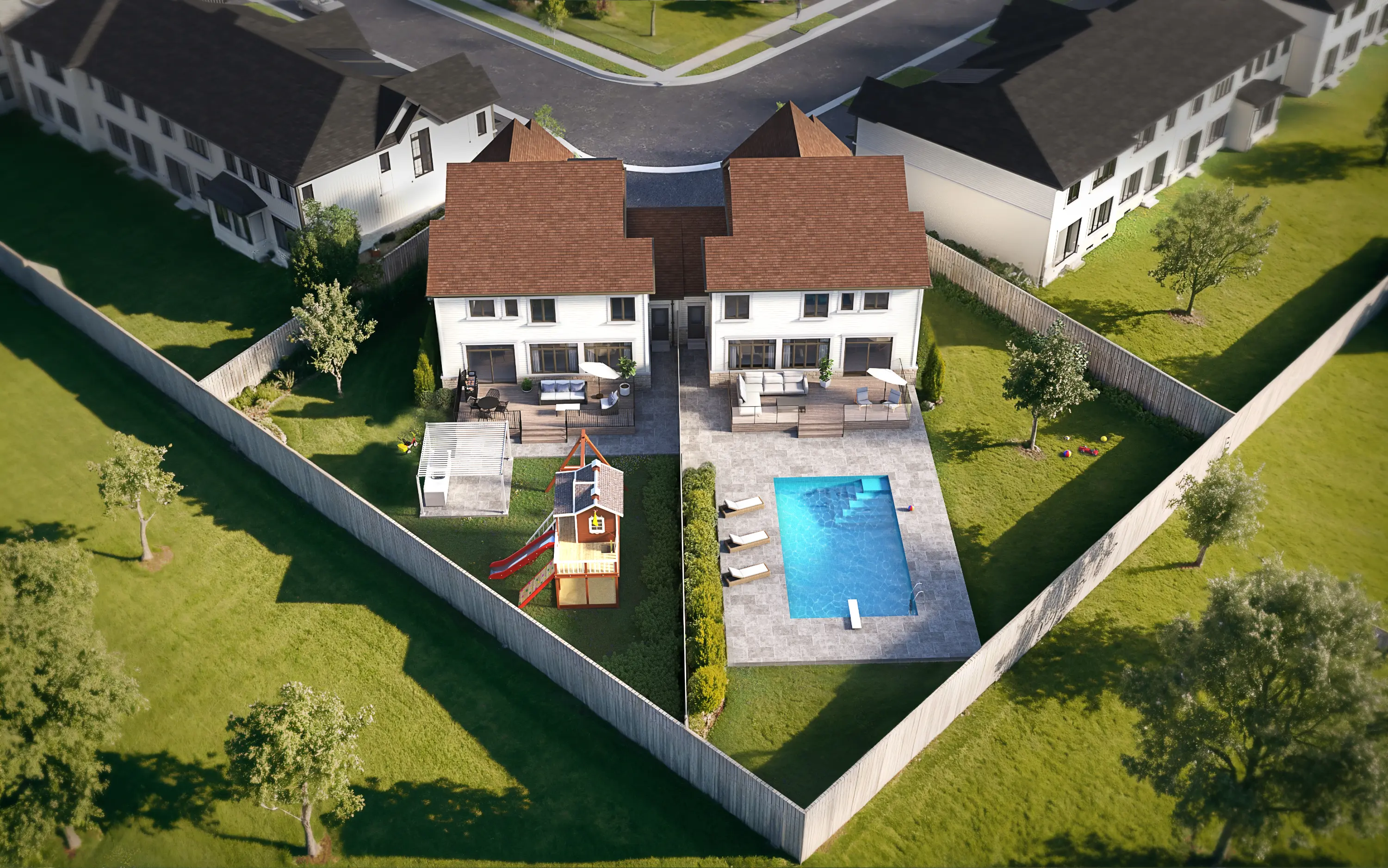 Aerial view 2 of Harwood Place community in Cobourg